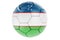 Soccer ball or football ball with Uzbek flag, 3D rendering