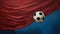 Soccer Ball on Football Net. Generative AI