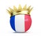 Soccer ball french flag gold crown