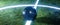 Soccer ball on glowing lines on a field at night