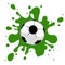 Soccer ball green splatter vector illustration