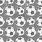 Soccer ball with grunge texture and football text. Boys seamless pattern