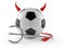Soccer ball with horns ,tail and pitch fork
