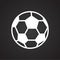 Soccer ball icon on black background for graphic and web design, Modern simple vector sign. Internet concept. Trendy symbol for