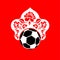 Soccer Ball in Kokoshnik Russian cap. football cup 2018. soccer