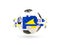 Soccer ball with line of flags. Flag of tokelau