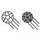 Soccer ball line and solid icon. Kicked football soccer-ball, flying on speed in air symbol, outline style pictogram on