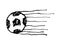 Soccer Ball in Motion Isolated Drawing
