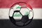 Soccer ball national Iraq flag. Iraq football ball.