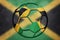 Soccer ball national Jamaica flag. Jamaica football ball.