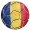 Soccer ball national Romania flag. Romanian football ball.