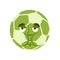 Soccer ball Nausea Emoji. Football Ball Sick emotion avatar