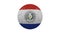 Soccer ball with Paraguay flag, isolate on white background, 3d render