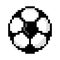 Soccer ball pixel art on white background