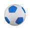 Soccer ball realistic 3d raster illustration. Isolated football ball. International sports competition, tournament.