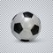 Soccer ball. Realistic football ball with shadow on transparent background. Vector illustration