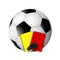 Soccer ball, referee whistle, yellow and red cards. Sports team game of classic football. Compliance with the rules of the game.