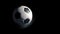 Soccer ball revealing from approaching planet Earth