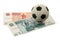Soccer ball and russian money