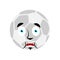 Soccer ball scared OMG Emoji. Football Ball oh my God emotion av