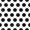 Soccer ball seamless pattern. Repeating black football print isolated on white background. Repeated hand draw texture sport prints