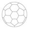 Soccer ball. Sketch. Sports equipment for the European Championship. Vector illustration. Coloring book for children.