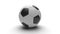 Soccer ball slowly spinning in place, white background and close-up. Animation