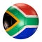 Soccer ball with south africa flag isolated 3d