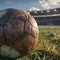 soccer ball, stadium in the background