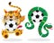 Soccer Ball with Tiger and Snake