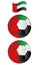 Soccer ball of UAE with flying Flag
