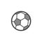 Soccer ball vector flat outline icon