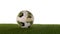 Soccer ball. world map overlay 3d-illustration. elements of this image furnished by NASA