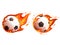 Soccer balls on fire. Design for a football match