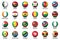 Soccer balls flags countries final tournament 2019 Africa Cup football