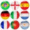 Soccer balls flags of top ranked countries 3d