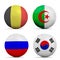 Soccer balls with group H teams flags, Football Brazil 2014.