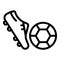 Soccer boot ball icon, outline style