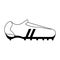 Soccer boot footwear in black and white