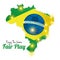 Soccer Of Brazil Abstract Illustration Editable