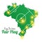 Soccer Of Brazil Abstract Illustration Editable