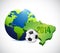 Soccer brazil map 2014 illustration design