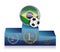 Soccer brazil winner\'s podium illustration design