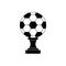 Soccer champion cup icon, black simple style