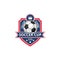 Soccer college football cup ball badge vector icon