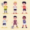 Soccer cute carton character tock vector