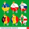 Soccer, european football vector flat characters set.