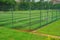 Soccer field behind the fence