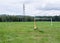 Soccer Field In Front of Power Pole, Forest And Hills, Jelenia Gora, Poland