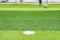 Soccer field with kids playing in the far end selective focus